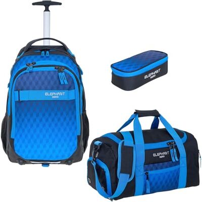 Elephant 3 Teile Set Trolley Schultrolley Rucksack 12869 Dark Blue Cube TSM Schultrolley Schulranzen Trolly Jungen Mädchen Rucksacktrolley Box Schulsporttasche Rcsack mit Rollen Schultasche Elephant 3 Teile Set Trolley Schultrolley Rucksack 12869 Dark Blue Cube TSM Schultrolley Schulranzen Trolly Jungen Mädchen Rucksacktrolley Box Schulsporttasche Rcsack mit Rollen Schultasche