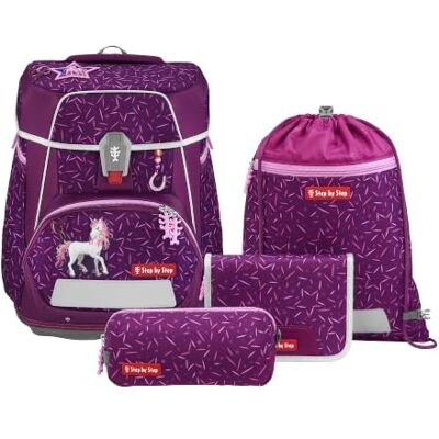 Step by Step Schulranzen-Set Space „Pretty Unicorn Nuala“ 5-TLG, lila, 20L ergonomischer Tornister mit Reflektoren, höhenverstellbar mit Hüftgurt Step by Step Schulranzen-Set Space „Pretty Unicorn Nuala“ 5-TLG, lila, 20L ergonomischer Tornister mit Reflektoren, höhenverstellbar mit Hüftgurt