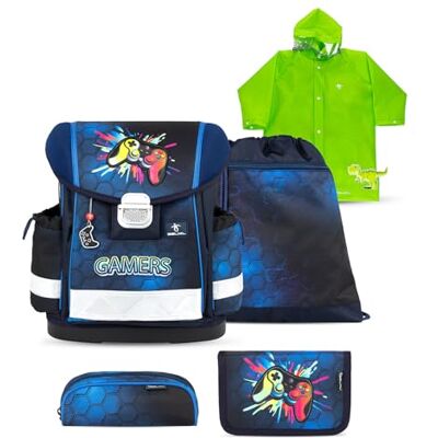 Belmil Classy Schulranzen Set 5 teilig mit Regenponcho (403-13/AG/S/RP) (Game On!) Belmil Classy Schulranzen Set 5 teilig mit Regenponcho (403-13/AG/S/RP) (Game On!)