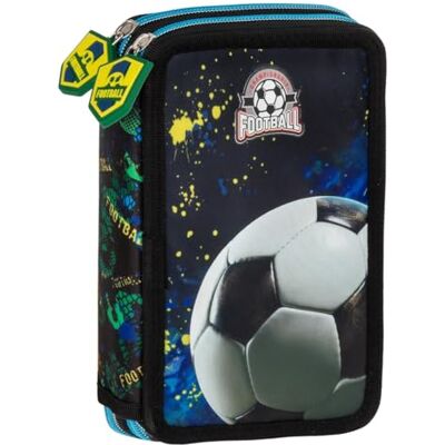 Derform Fussball 2-Fach Federmappe Federtasche mit 26 Teilen gefüllt Federmäppchen Stifteetui Football Derform Fussball 2-Fach Federmappe Federtasche mit 26 Teilen gefüllt Federmäppchen Stifteetui Football