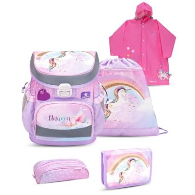 Belmil Mini-Fit Schulranzen Set 5 teilig mit Regenponcho (405-33/AG/S/RP) (Rainbow Unicorn) Belmil Mini-Fit Schulranzen Set 5 teilig mit Regenponcho (405-33/AG/S/RP) (Rainbow Unicorn)