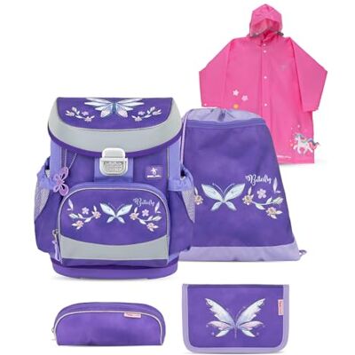 Belmil Mini-Fit Schulranzen Set 5 teilig mit Regenponcho (405-33/AG/S/RP) (Starlight Wings) Belmil Mini-Fit Schulranzen Set 5 teilig mit Regenponcho (405-33/AG/S/RP) (Starlight Wings)