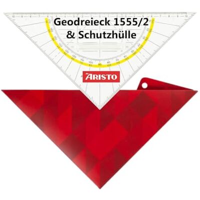 Aristo AR18032B Geodreieck AR1555/2 inkl. Geocover Schutzhülle (Hypotenuse 22,5cm, fester Griff, Tuschenoppen, Geocover mit Lochung und Magnetverschluss) basic Aristo AR18032B Geodreieck AR1555/2 inkl. Geocover Schutzhülle (Hypotenuse 22,5cm, fester Griff, Tuschenoppen, Geocover mit Lochung und Magnetverschluss) basic