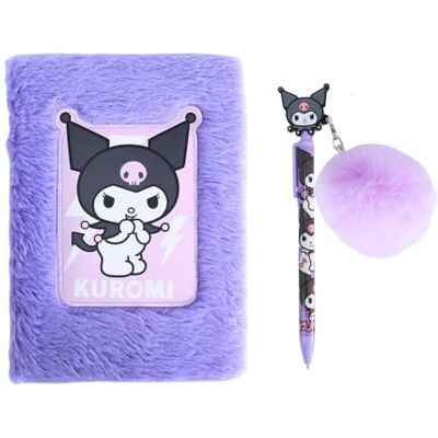 Hello Kitty Schreibwarenset mit Plüsch Notizbuch und Pompon Stift, Geschenk für Mädchen Hello Kitty Schreibwarenset mit Plüsch Notizbuch und Pompon Stift, Geschenk für Mädchen