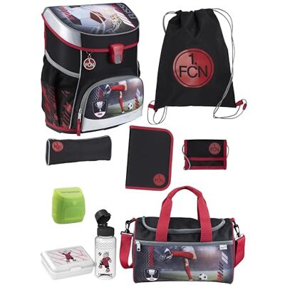 Familando Scooli Campus Fit Schulranzen Set 9-teilig mit Sporttasche 1. FC Nürnberg (1. FCN) Für Fußball Fans Ergonomisch & 980g leicht 18L Volumen Brustgurt & Reflektoren ab 1. Klasse Familando Scooli Campus Fit Schulranzen Set 9-teilig mit Sporttasche 1. FC Nürnberg (1. FCN) Für Fußball Fans Ergonomisch & 980g leicht 18L Volumen Brustgurt & Reflektoren ab 1. Klasse