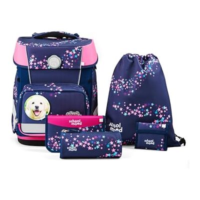 SCHOOL-MOOD Champion Maxx Leni (Hund), 6-tlg. Schulranzenset höhenverstellbar, 22 Liter, 1,1 kg Grundschule 1.-4. Klasse, Modell 2026 SCHOOL-MOOD Champion Maxx Leni (Hund), 6-tlg. Schulranzenset höhenverstellbar, 22 Liter, 1,1 kg Grundschule 1.-4. Klasse, Modell 2026