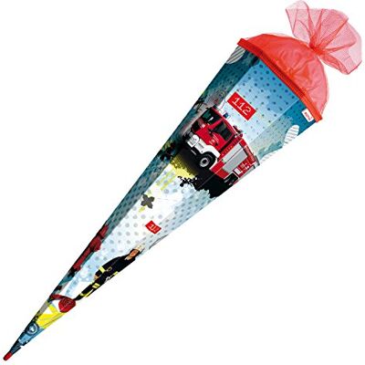 Roth 678690 Schultüte Feuerwehr 85 cm, eckig, Tüll Roth 678690 Schultüte Feuerwehr 85 cm, eckig, Tüll