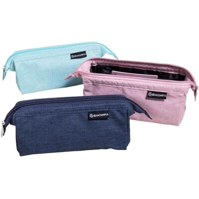 Exacompta Ref. 52239E – 1 dreieckiges Federmäppchen Autentik – aus 100% recyceltem Polyester – XXL-Kapazität – große Öffnung – Innentasche – Maße 23 x 9,5 x 10 cm – 3 zufällige Farben Exacompta Ref. 52239E – 1 dreieckiges Federmäppchen Autentik – aus 100% recyceltem Polyester – XXL-Kapazität – große Öffnung – Innentasche – Maße 23 x 9,5 x 10 cm – 3 zufällige Farben