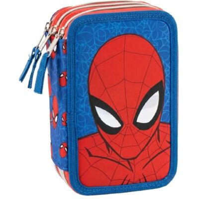 CARTOON Schulmäppchen mit 3 Reißverschlüssen, 3 Fächer, mit mehreren Fächern, 44 Stück, Farben Giotto Schreibwaren für Kinder, Spiderman 1, Taschen-Organizer CARTOON Schulmäppchen mit 3 Reißverschlüssen, 3 Fächer, mit mehreren Fächern, 44 Stück, Farben Giotto Schreibwaren für Kinder, Spiderman 1, Taschen-Organizer
