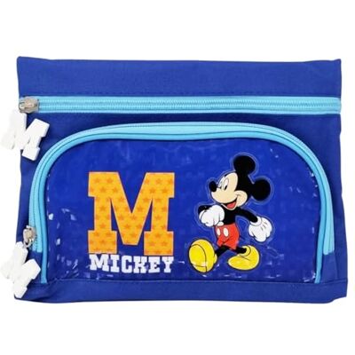 Disney Federmäppchen Mickey Mouse für die Schule mit 2 Fächern Reißverschluss, blau, Mickey Mouse Disney Federmäppchen Mickey Mouse für die Schule mit 2 Fächern Reißverschluss, blau, Mickey Mouse