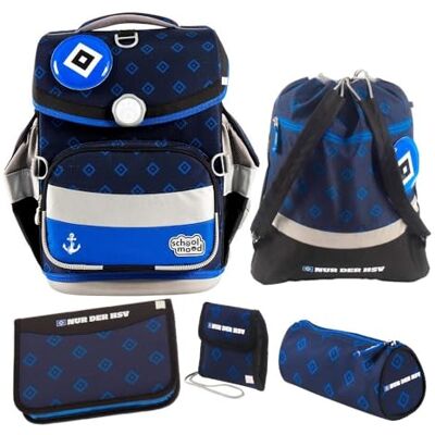 Familando School Mood Timeless Air+ Schulranzen Set 6-teilig mit Federmappe HSV Fußball Verein 980g leicht mit 23L Volumen mit höhenverstellbarem System & Reflektoren- Ab 1. Klasse Familando School Mood Timeless Air+ Schulranzen Set 6-teilig mit Federmappe HSV Fußball Verein 980g leicht mit 23L Volumen mit höhenverstellbarem System & Reflektoren- Ab 1. Klasse