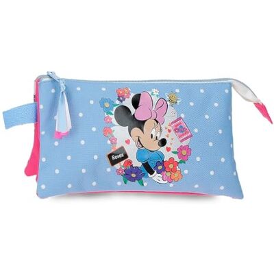 Disney Joumma Minnie Flowers Etui Triple Blue Claro 22x12x5 cm Polyester Disney Joumma Minnie Flowers Etui Triple Blue Claro 22x12x5 cm Polyester