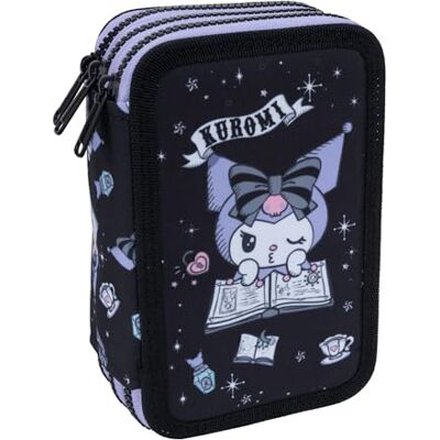 CoolPack Kuromi Etui Jumper 3-3-Fach Federmäppchen gefüllt Schüleretui mit Schreibwaren Gothic Motiv CoolPack Kuromi Etui Jumper 3-3-Fach Federmäppchen gefüllt Schüleretui mit Schreibwaren Gothic Motiv