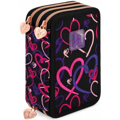 Ross 3-Fach Federmäppchen Mädchen Gefüllt 6-12 Jahre – Schulmäppchen Set 46 Teile mit Radierbaren Stiften, Filzstiften, Buntstiften – Herz Design Lovely Vibes Ross 3-Fach Federmäppchen Mädchen Gefüllt 6-12 Jahre – Schulmäppchen Set 46 Teile mit Radierbaren Stiften, Filzstiften, Buntstiften – Herz Design Lovely Vibes