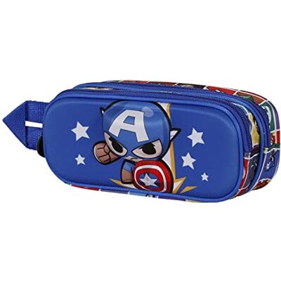 KARACTERMANIA Captain America Punch-3D Doppelfedermäppchen, Blau KARACTERMANIA Captain America Punch-3D Doppelfedermäppchen, Blau