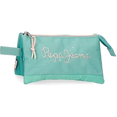Pepe Jeans Jane Federmäppchen, dreifach, Blau, 22 x 12 x 5 cm, Polyester Pepe Jeans Jane Federmäppchen, dreifach, Blau, 22 x 12 x 5 cm, Polyester