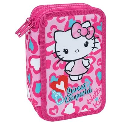 CoolPack Hello Kitty Jumper 3 – Schul-Etui mit 3 Fächern – gefülltes Federmäppchen von Hello Kitty Sweet Leopard CoolPack Hello Kitty Jumper 3 – Schul-Etui mit 3 Fächern – gefülltes Federmäppchen von Hello Kitty Sweet Leopard