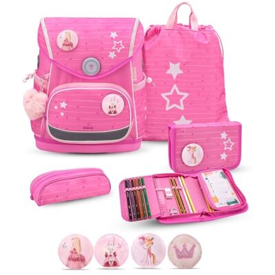 Belmil Premium Compact Plus ergonomisches Schulranzen Set 5 teilig, AGR, Brustgurt, Hüftgurt, Magnetverschluss (405-41/P/S) (Candy 2) Belmil Premium Compact Plus ergonomisches Schulranzen Set 5 teilig, AGR, Brustgurt, Hüftgurt, Magnetverschluss (405-41/P/S) (Candy 2)