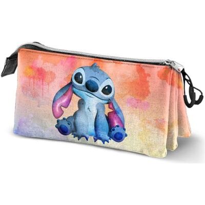 KARACTERMANIA Disney Lilo and Stitch Watercolour-Triple Pencil Case, Mehrfarbig KARACTERMANIA Disney Lilo and Stitch Watercolour-Triple Pencil Case, Mehrfarbig