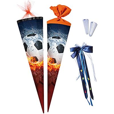 Nestler Schultüten-Set zum Befüllen, Handgemachte Zuckertüte aus Karton Motiv Fußball 2017, inkl. Spitzenschutz, Schleife (70 cm rund) Nestler Schultüten-Set zum Befüllen, Handgemachte Zuckertüte aus Karton Motiv Fußball 2017, inkl. Spitzenschutz, Schleife (70 cm rund)