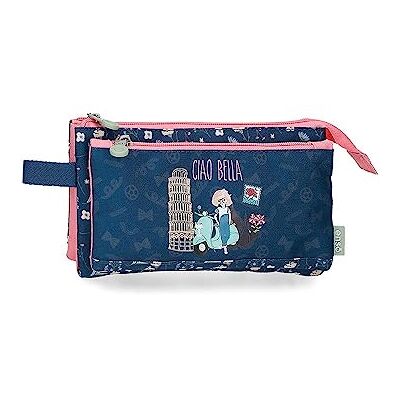 Enso Ciao Bella Federmäppchen, dreifach, Blau, 22 x 12 x 5 cm, Polyester, blau, Talla única, Dreifach-Etui Enso Ciao Bella Federmäppchen, dreifach, Blau, 22 x 12 x 5 cm, Polyester, blau, Talla única, Dreifach-Etui