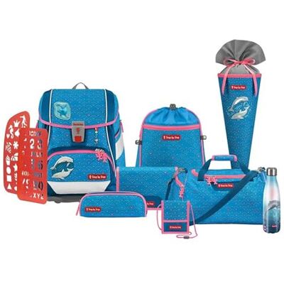 Step by Step Schulranzen-Set 2IN1 Plus „Dolphin Pippa“, 10-teilig, blau ergonomischer 19L Tornister, höhenverstellbar mit Hüft- und Brustgurt für Mädchen ab der 1. Klasse, inkl. Zubehör Step by Step Schulranzen-Set 2IN1 Plus „Dolphin Pippa“, 10-teilig, blau ergonomischer 19L Tornister, höhenverstellbar mit Hüft- und Brustgurt für Mädchen ab der 1. Klasse, inkl. Zubehör