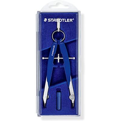 Staedtler Mars Comfort 556 00 Zirkel, hohe Qualität mit Spindelführung Mitteltriebspindel, exakt und präzise, blau-silber, stabiles Etui mit Klappdeckel, 2-teiliges Set (Verpackung kann variieren) Staedtler Mars Comfort 556 00 Zirkel, hohe Qualität mit Spindelführung Mitteltriebspindel, exakt und präzise, blau-silber, stabiles Etui mit Klappdeckel, 2-teiliges Set (Verpackung kann variieren)