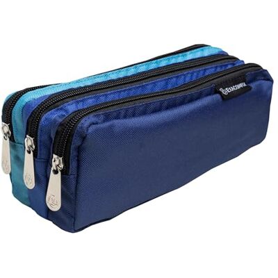 Exacompta Ref. 52950E – 1 rechteckiges Federmäppchen 3C aus strapazierfähigem Polyester – 3 Fächer und Farben Ton in Ton – Maße 22 x 8,5 x 9 cm – 3 zufällige Farben blau, rot oder grün Exacompta Ref. 52950E – 1 rechteckiges Federmäppchen 3C aus strapazierfähigem Polyester – 3 Fächer und Farben Ton in Ton – Maße 22 x 8,5 x 9 cm – 3 zufällige Farben blau, rot oder grün