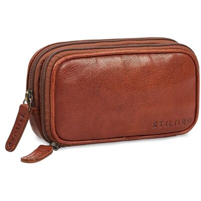 STILORD Fiore Leder Federmappe Vintage mit Reißverschluss Stiftemappe Federmäppchen Etui Schule Uni Echtleder Kosmetiktasche für Damen und Herren Farbe:maraska braun STILORD Fiore Leder Federmappe Vintage mit Reißverschluss Stiftemappe Federmäppchen Etui Schule Uni Echtleder Kosmetiktasche für Damen und Herren Farbe:maraska braun