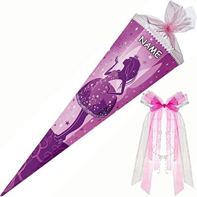 Nestler personalisiert mit Name und großer Schleife 6857046 Schultüte Elfenkönigin, 85 cm 6-eckig Nestler personalisiert mit Name und großer Schleife 6857046 Schultüte Elfenkönigin, 85 cm 6-eckig