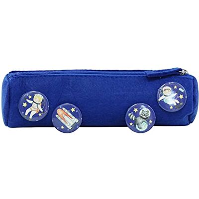 Papierdrachen Federmäppchen mit 4 Buttons für Jungen und Mädchen Filzmäppchen in blau mit Astronaut-Motiv Einschulung Schulmäppchen Set Nr 5 Papierdrachen Federmäppchen mit 4 Buttons für Jungen und Mädchen Filzmäppchen in blau mit Astronaut-Motiv Einschulung Schulmäppchen Set Nr 5