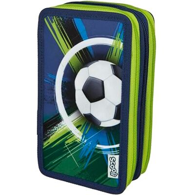 Scooli Tripledecker Soccer Champ Gefülltes Schüleretui mit hochwertigen Stiften & Zubehör Ideal für Schule, Freizeit und unterwegs ab 6 Jahren Scooli Tripledecker Soccer Champ Gefülltes Schüleretui mit hochwertigen Stiften & Zubehör Ideal für Schule, Freizeit und unterwegs ab 6 Jahren
