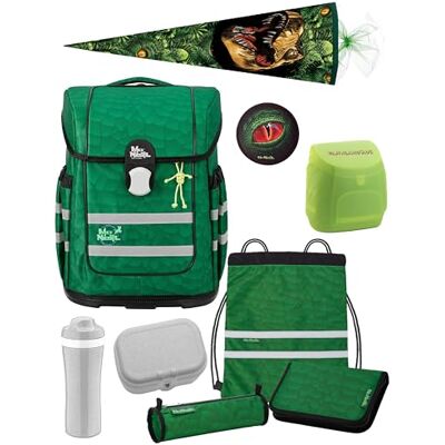 Familando McNeill Ergo Complete Schulranzen Set 9-teilig mit Schultüte Dinosaurier Ergonomisch & 3-Fach verstellbar 1150g leicht mit 20L Volumen aus recyceltem Ocean Plastic Familando McNeill Ergo Complete Schulranzen Set 9-teilig mit Schultüte Dinosaurier Ergonomisch & 3-Fach verstellbar 1150g leicht mit 20L Volumen aus recyceltem Ocean Plastic