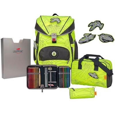 DerDieDas ErgoFlex Superflash Schulranzenset 5-teilig Neon Fighter gelb mehrfarbig DerDieDas ErgoFlex Superflash Schulranzenset 5-teilig Neon Fighter gelb mehrfarbig