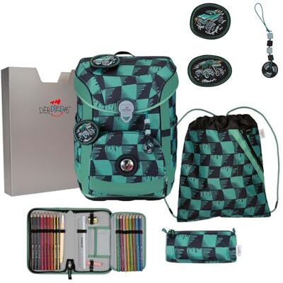 DerDieDas Schulranzen ErgoFlex Easy Superflash Set 6-teilig Super Truck grün DerDieDas Schulranzen ErgoFlex Easy Superflash Set 6-teilig Super Truck grün