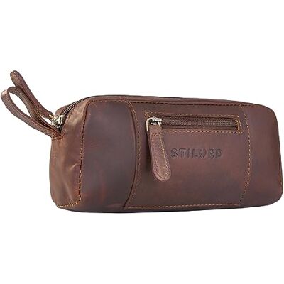 STILORD Ted Kleines Etui Leder Vintage Federmäppchen Schlamperrolle Federmappe Schlampermäppchen Stifterolle Federtasche Federpenal Lederetui für Stifte Echtleder Farbe:Cognac Dunkelbraun STILORD Ted Kleines Etui Leder Vintage Federmäppchen Schlamperrolle Federmappe Schlampermäppchen Stifterolle Federtasche Federpenal Lederetui für Stifte Echtleder Farbe:Cognac Dunkelbraun