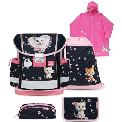 Belmil Classy Schulranzen Set 5 teilig mit Regenponcho (403-13/AG/S/RP) (Cute Kitten) Belmil Classy Schulranzen Set 5 teilig mit Regenponcho (403-13/AG/S/RP) (Cute Kitten)
