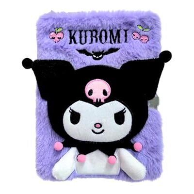 Hello Kitty Kuromi Notizbuch für Mädchen, Design Plüsch Vorhängeschloss und Schlüssel, Schreibwarenset Geschenk für Kinder Hello Kitty Kuromi Notizbuch für Mädchen, Design Plüsch Vorhängeschloss und Schlüssel, Schreibwarenset Geschenk für Kinder