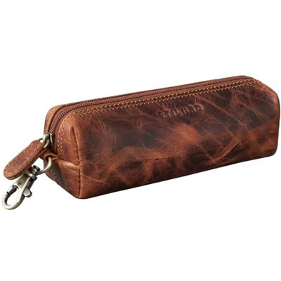 STILORD Camillo Lederetui Stifte und Schlüssel Tasche Vintage Federmappe mit Schlüsselring Stiftetasche Schlampermäppchen aus echtem Leder Farbe:Kara Cognac STILORD Camillo Lederetui Stifte und Schlüssel Tasche Vintage Federmappe mit Schlüsselring Stiftetasche Schlampermäppchen aus echtem Leder Farbe:Kara Cognac