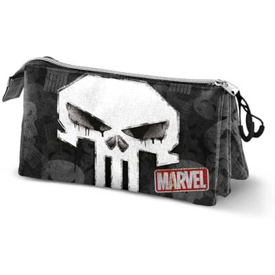 Marvel Punisher Skull-Dreifach Federmäppchen, Schwarz, 23 x 11 cm Marvel Punisher Skull-Dreifach Federmäppchen, Schwarz, 23 x 11 cm