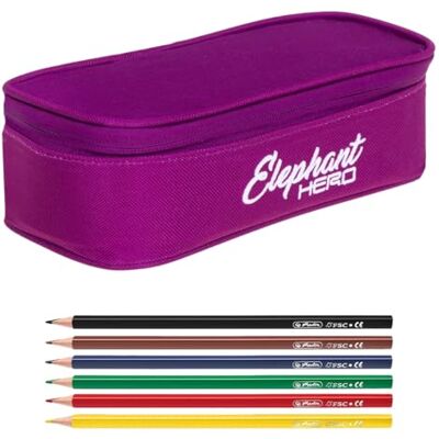 Elephant Mäppchen Schülermäppchen Box 12996 Wild Berry + 6 Stifte Pennal groß Mädchen Jungen Schüler Box Pencil Case Schule Studium Student Large 2 Teile Set 12800 Elephant Mäppchen Schülermäppchen Box 12996 Wild Berry + 6 Stifte Pennal groß Mädchen Jungen Schüler Box Pencil Case Schule Studium Student Large 2 Teile Set 12800