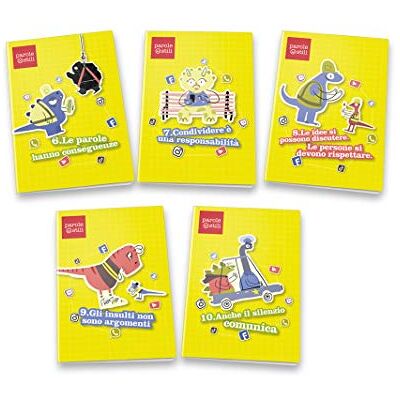 Pigna , Maxi Schulhefte PAROLE OSTILI, innen 1R, liniert, Fächer 6 bis 10, 5 Pigna , Maxi Schulhefte PAROLE OSTILI, innen 1R, liniert, Fächer 6 bis 10, 5
