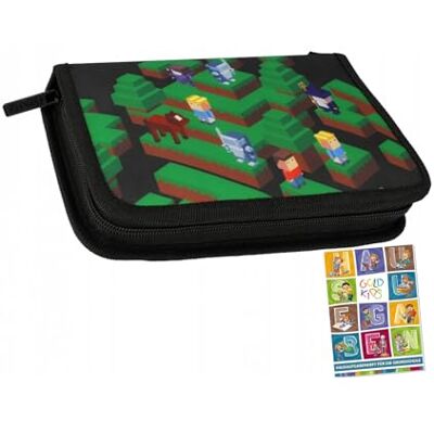 PASO Federmäppchen 1 Fächer Mäppchen für Mädchen und Jungen Federmappe 1-Fach Federtasche Schulmäppchen und Hausaufgabenheft Pixel Game Motiv PASO Federmäppchen 1 Fächer Mäppchen für Mädchen und Jungen Federmappe 1-Fach Federtasche Schulmäppchen und Hausaufgabenheft Pixel Game Motiv