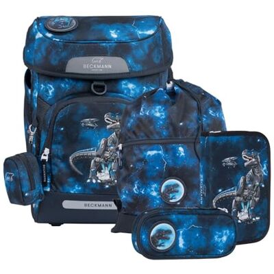 Beckmann Schulranzen Plus Air Schoolbag 7 teilig Tech Rex schwarz blau Beckmann Schulranzen Plus Air Schoolbag 7 teilig Tech Rex schwarz blau