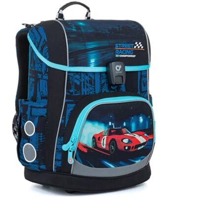TOPGAL Schulranzen für Jungen ab 1. Klasse Kinder Schultasche Erstklässler Ergonomisch Schulrucksack für Erste Klasse Grundschule Ranzen Tornister mit Reflektoren 22L Stauraum Standfest Blau (Rennwagen) TOPGAL Schulranzen für Jungen ab 1. Klasse Kinder Schultasche Erstklässler Ergonomisch Schulrucksack für Erste Klasse Grundschule Ranzen Tornister mit Reflektoren 22L Stauraum Standfest Blau (Rennwagen)