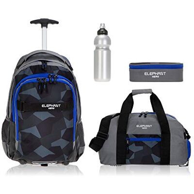 Elephant Schultrolley RucksackTrolley 4 Teile Set 12771 CyberCamo Blau tsmf Signature Trolly rucksck mit Rollen + Sporttasche Mäppchen Box Trinkflasche Flasche Elephant Schultrolley RucksackTrolley 4 Teile Set 12771 CyberCamo Blau tsmf Signature Trolly rucksck mit Rollen + Sporttasche Mäppchen Box Trinkflasche Flasche