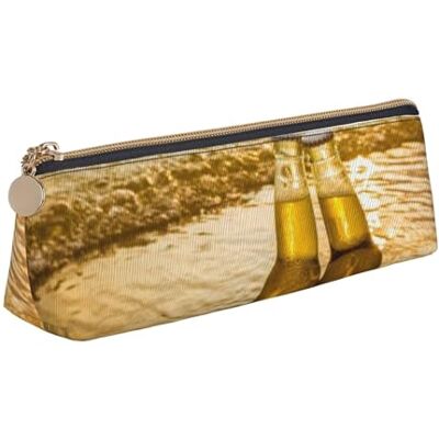 EZDLOWVBA Federmäppchen für Mädchen, Jungen, Motiv: Flaschen, Bier, Strand, Sonnenuntergang, Zeitdruck, Leder, Schreibwaren, Organizer, Box, Schule, Bürobedarf EZDLOWVBA Federmäppchen für Mädchen, Jungen, Motiv: Flaschen, Bier, Strand, Sonnenuntergang, Zeitdruck, Leder, Schreibwaren, Organizer, Box, Schule, Bürobedarf