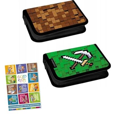 PASO Federmäppchen 1 Fächer Mäppchen für Mädchen und Jungen Federmappe 1-Fach Federtasche Schulmäppchen und Hausaufgabenheft Pixel Game Motiv PASO Federmäppchen 1 Fächer Mäppchen für Mädchen und Jungen Federmappe 1-Fach Federtasche Schulmäppchen und Hausaufgabenheft Pixel Game Motiv