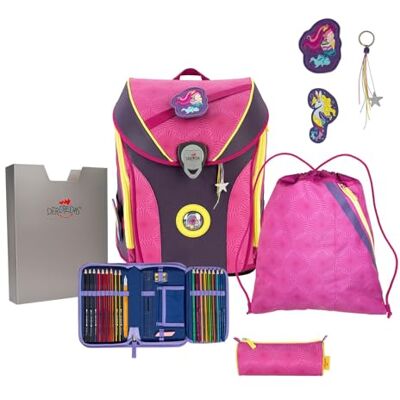 DerDieDas ErgoFlex MAX Superflash Schulranzenset 5-teilig Pink Mermaid DerDieDas ErgoFlex MAX Superflash Schulranzenset 5-teilig Pink Mermaid