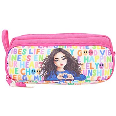 Depesche 11971 TOPModel SelfLove Fächer-Schlamper mit Model-Motiv und Schrift-Design, Schlamper-Etui in Pink mit 4 Fächern und Reißverschluss Depesche 11971 TOPModel SelfLove Fächer-Schlamper mit Model-Motiv und Schrift-Design, Schlamper-Etui in Pink mit 4 Fächern und Reißverschluss